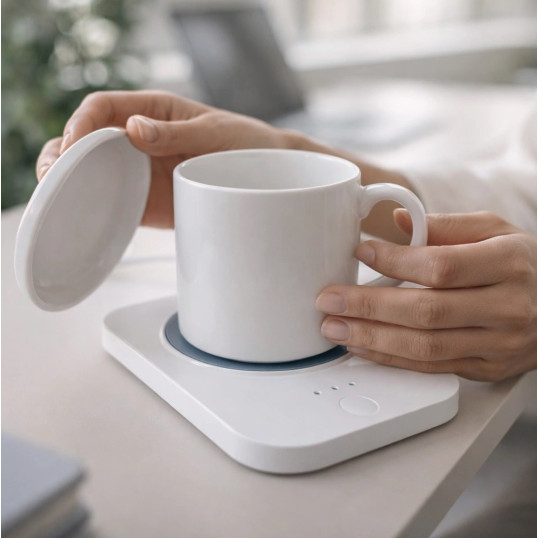 Aquecedor com Caneca e Carregador Wireless Personalizado