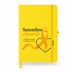 Caderneta Capa Emborrachada Setembro Amarelo Personalizada