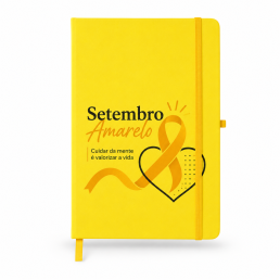 Caderneta Capa Emborrachada Setembro Amarelo Personalizada