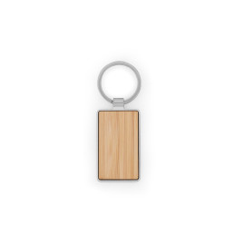 Chaveiro Em Metal e Bambu Retangular Personalizado