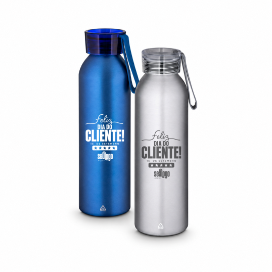 Garrafa em Alumínio Reciclado 600ml Personalizada