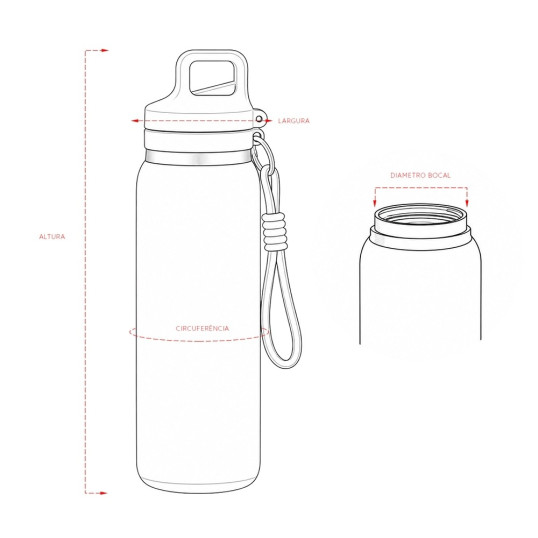 Garrafa Térmica Inox 600 ML Para Brinde Personalizada