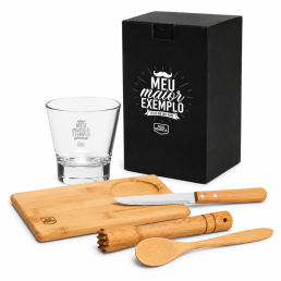 Kit Caipirinha em Bambu Para dia dos Pais Personalizado