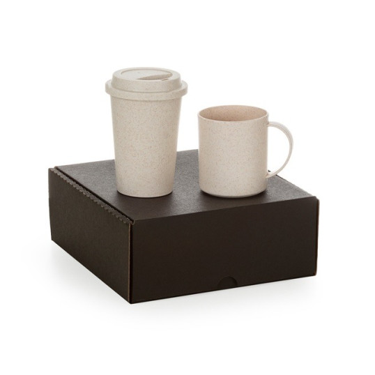 Kit Caneca e Copo Fibra de Bambu Personalizada