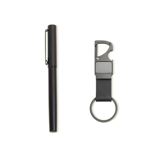 Kit Caneta Roller e Chaveiro Metal Personalizada
