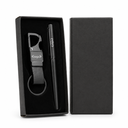 Kit Caneta Roller e Chaveiro Metal Personalizada