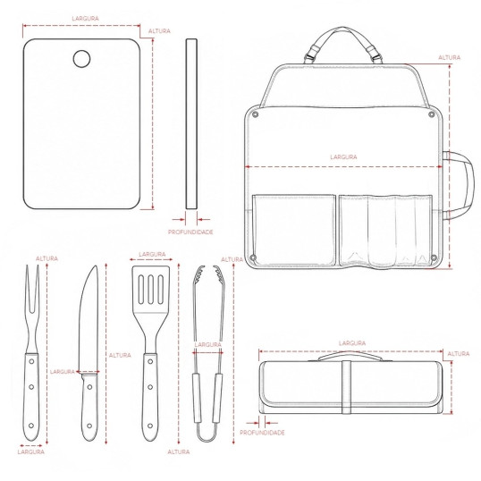 Kit Churrasco 2 peças com Estojo Personalizado