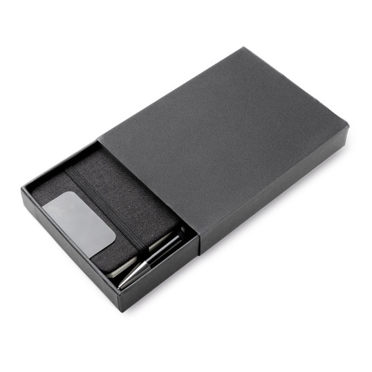 Kit Escritório com Mini Caderno Rpet e caneta Personalizado