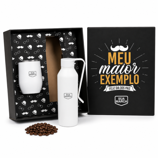 Kit Garrafa e Copo Térmico Para dia dos Pais Corporativo Personalizada