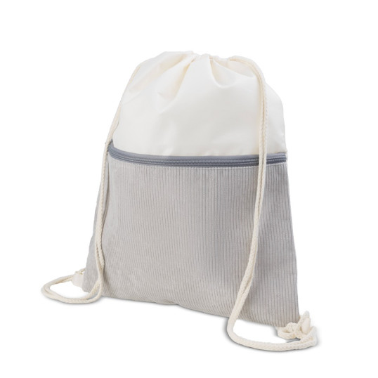 Mochila Saco em Poliéster e Veludo Bolso Frontal Personalizada