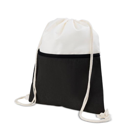 Mochila Saco em Poliéster e Veludo Bolso Frontal Personalizada