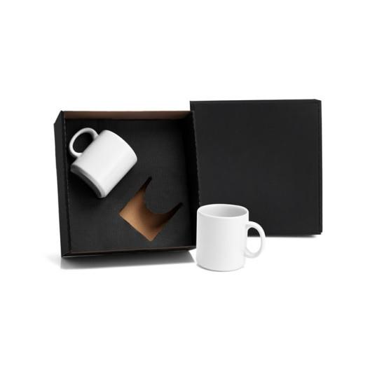 Kit Canecas em Cerâmica Preta 270ml Personalizada