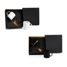 Kit Canecas em Cerâmica Preta 270ml Personalizada