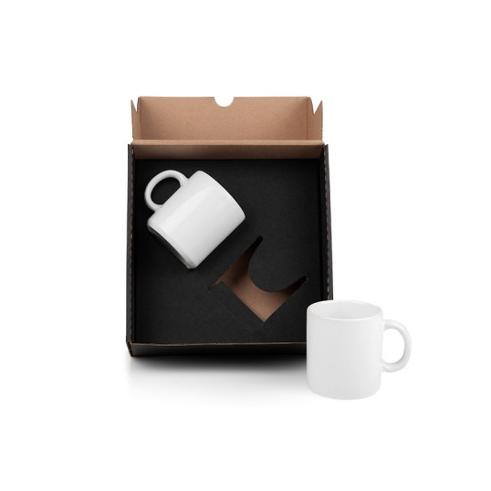 Kit Canecas em Cerâmica Preta 270ml Personalizada
