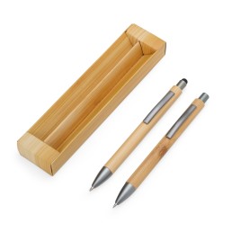 Kit Ecológico Caneta e Lapiseira Bambu Personalizada