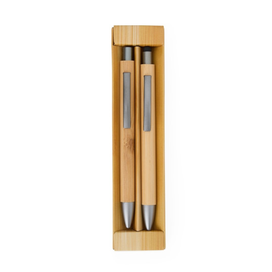 Kit Ecológico Caneta e Lapiseira Bambu Personalizada