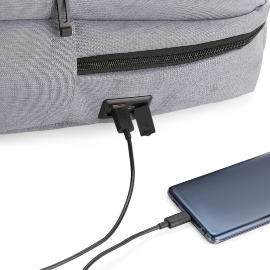Mochila Em Poliéster e Couro sintético Para notebook USB Personalizada