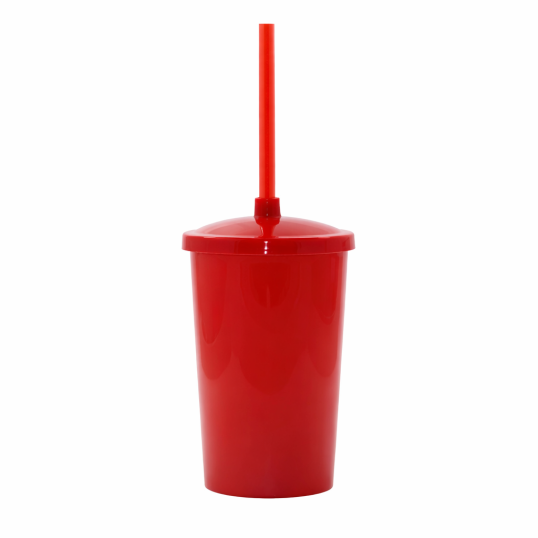 Copo Plástico com Tampa e Canudo 350 ml Personalizado