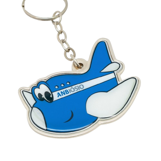 Chaveiro metal formato especial em etiqueta Resinada Personalizado