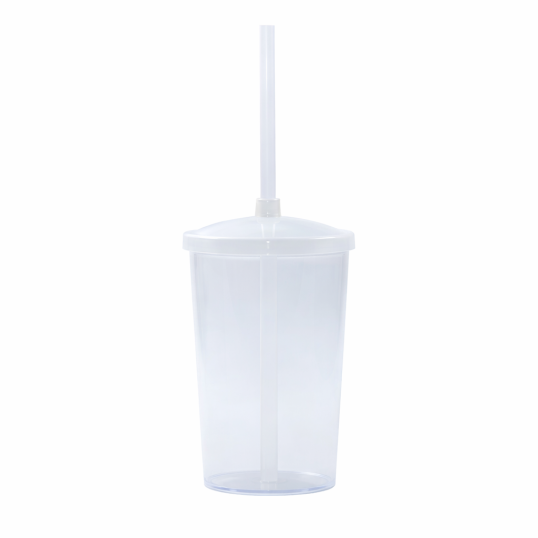 Copo Plástico com Tampa e Canudo 350 ml Personalizado