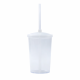 Copo Plástico com Tampa e Canudo 350 ml Personalizado