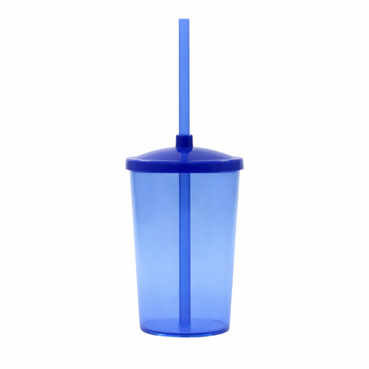 Copo Plástico com Tampa e Canudo 350 ml Personalizado