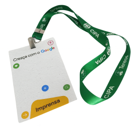 Crachá Papel Semente Com Cordão Personalizado
