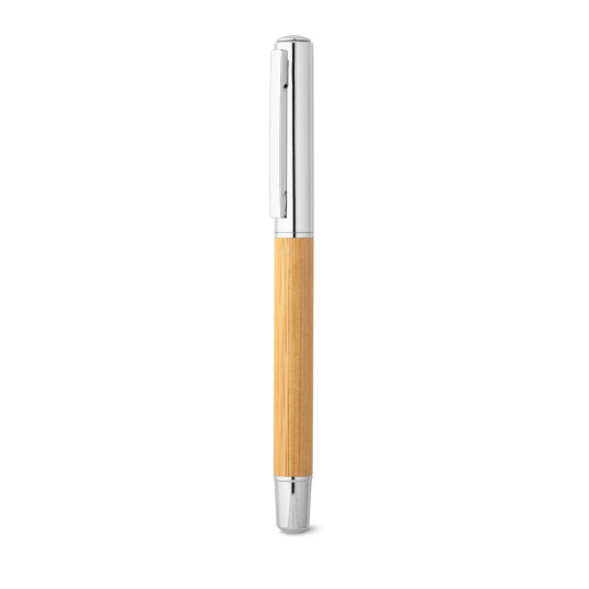 Caneta Roller Inox Reciclado e bambu Personalizado