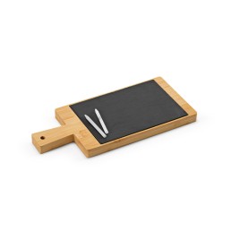 Tábua Quadro com ardósia, bambu e 2 gizes Personalizada