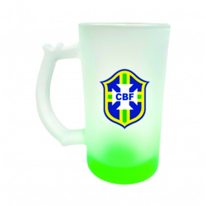 Caneca Chopp Vidro Fosco com Fundo Colorido 460 ml Personalizada