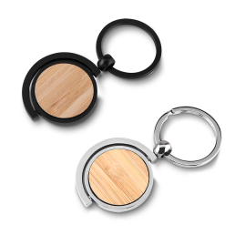 Chaveiro de Metal com Detalhe em Bambu Personalizado