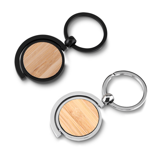 Chaveiro de Metal com Detalhe em Bambu Personalizado