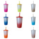 Copo Plástico Twister Degradê com tampa 550 ml Personalizado