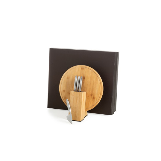 Kit para Queijo com Cepo em Bambu Personalizado 