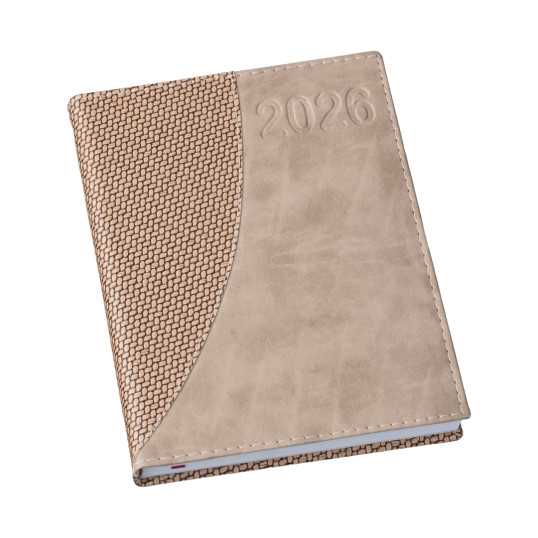Agenda Diária 2026 Couro Sintético Personalizada