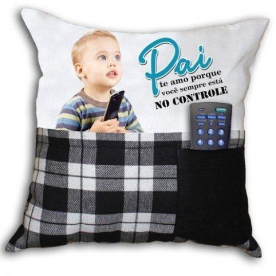 Almofada Com Bolso Porta Controle Personalizada