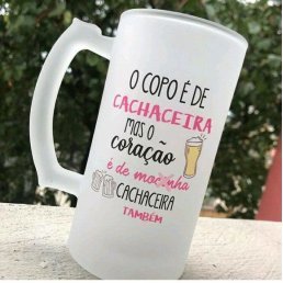 Caneca de Vidro Fosco para Chopp 500 ml Personalizada