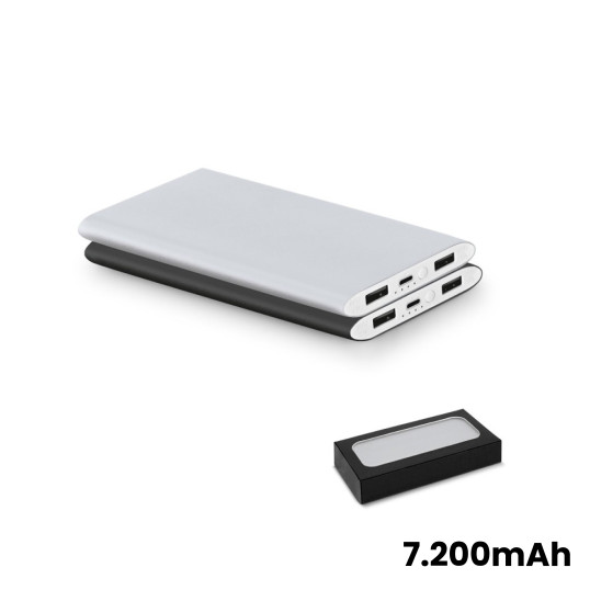 Bateria portátil Power Bank Carregador em alumínio reciclado 7.200 mAh Personalizada