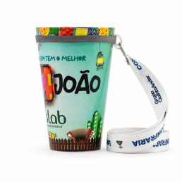 Copo Super Drink In Mold Label 550 ml com Cordão 20 mm x 120 cm Personalizado