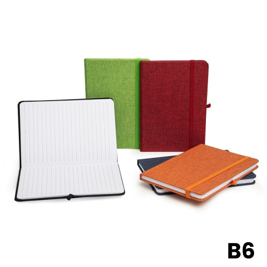 Caderneta B6 em Linho com Porta Caneta Personalizada
