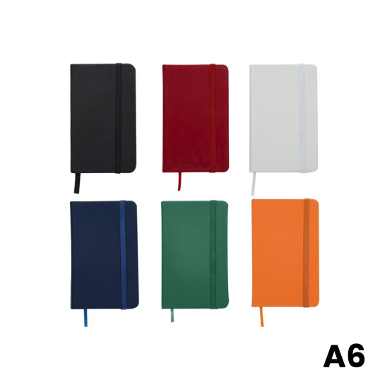 Caderneta A6 Emborrachada Tipo Moleskine Personalizado