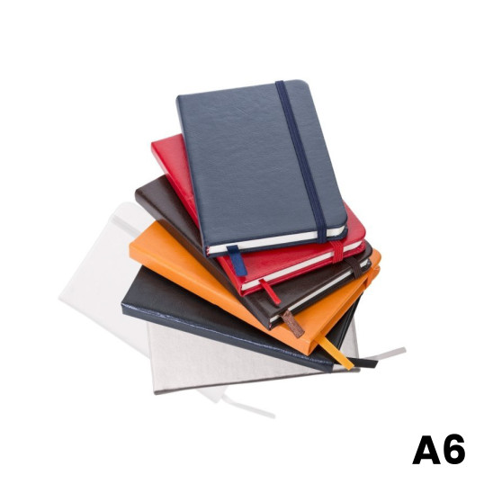 Caderneta A6 Tipo Moleskine Capa em Couro Sintético Personalizada