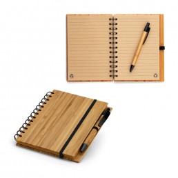Caderno A6 e Caneta em Bambu Personalizado