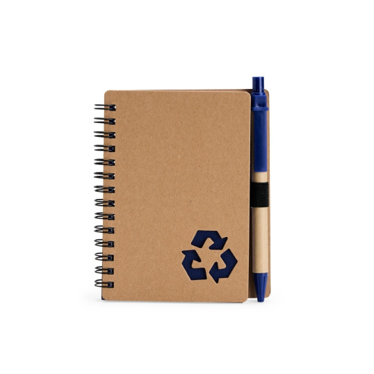 CADERNO ECOLÓGICO A6 RECICLADO COM CANETA Personalizado
