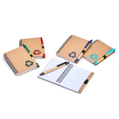 CADERNO ECOLÓGICO A6 RECICLADO COM CANETA Personalizado