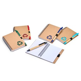 CADERNO ECOLÓGICO A6 RECICLADO COM CANETA Personalizado