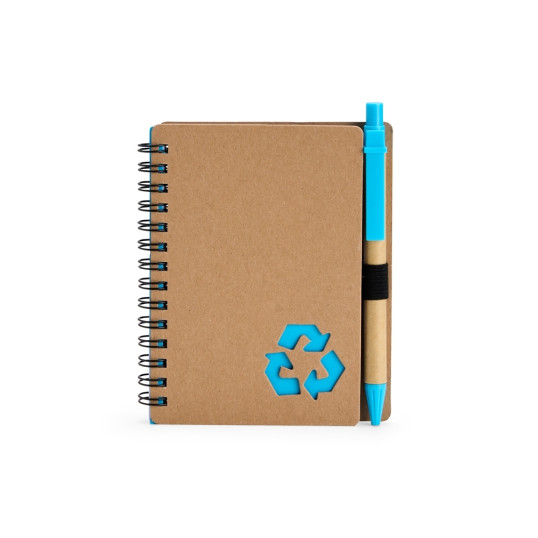 CADERNO ECOLÓGICO A6 RECICLADO COM CANETA Personalizado