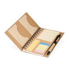 Caderno ecológico com autoadesivos e caneta Personalizado