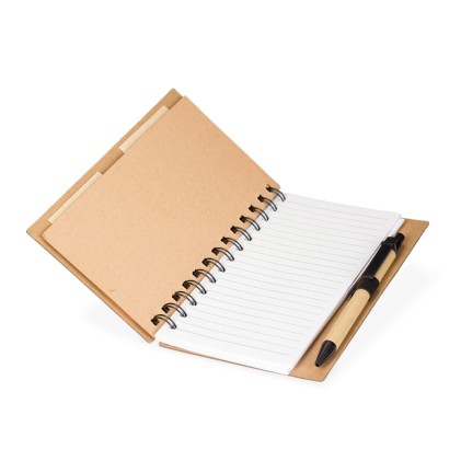 Caderno ecológico com autoadesivos e caneta Personalizado Caderno ecológico com autoadesivos e caneta Personalizado