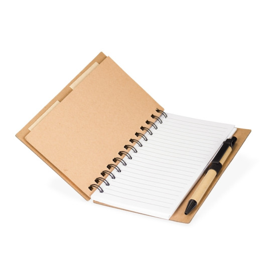 Caderno ecológico com autoadesivos e caneta Personalizado